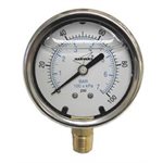 1 / 4" X 2.5" 100# NO-LEAD LIQUID FILL GAUGE