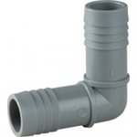 1" POLY / PVC INSERT ELBOW (LIGHT GRAY)