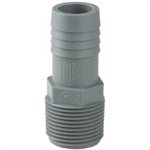 1" POLY / PVC INSERT MALE ADAPTER (LIGHT GRAY)