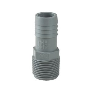 1" POLY / PVC INSERT MALE ADAPTER (LIGHT GRAY)