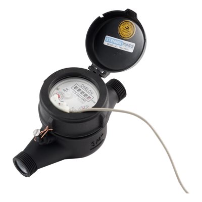 3 / 4" PLASTIC METER - 2 PULSES PER GALLON